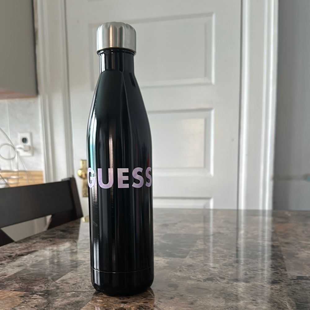GUESS Black and Silver Insulated Water Bottle